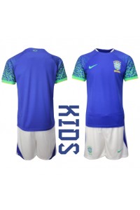 Fotbalové Dres Brazílie Dětské Venkovní Oblečení MS 2022 Krátký Rukáv (+ trenýrky)